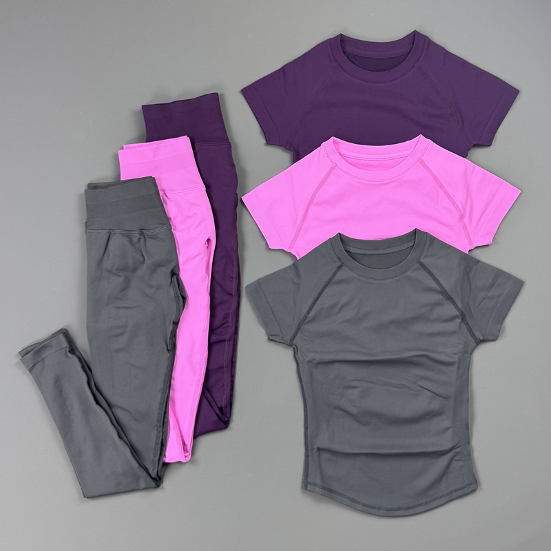 Pilates Yoga Fit - 2Piece Gym Set Women Raglan Short