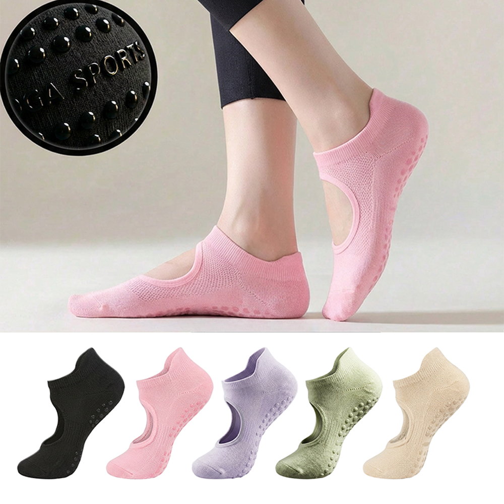 Pilates Yoga Sport - 2/12PC Backless Non-slip Fitness Pilates Socks