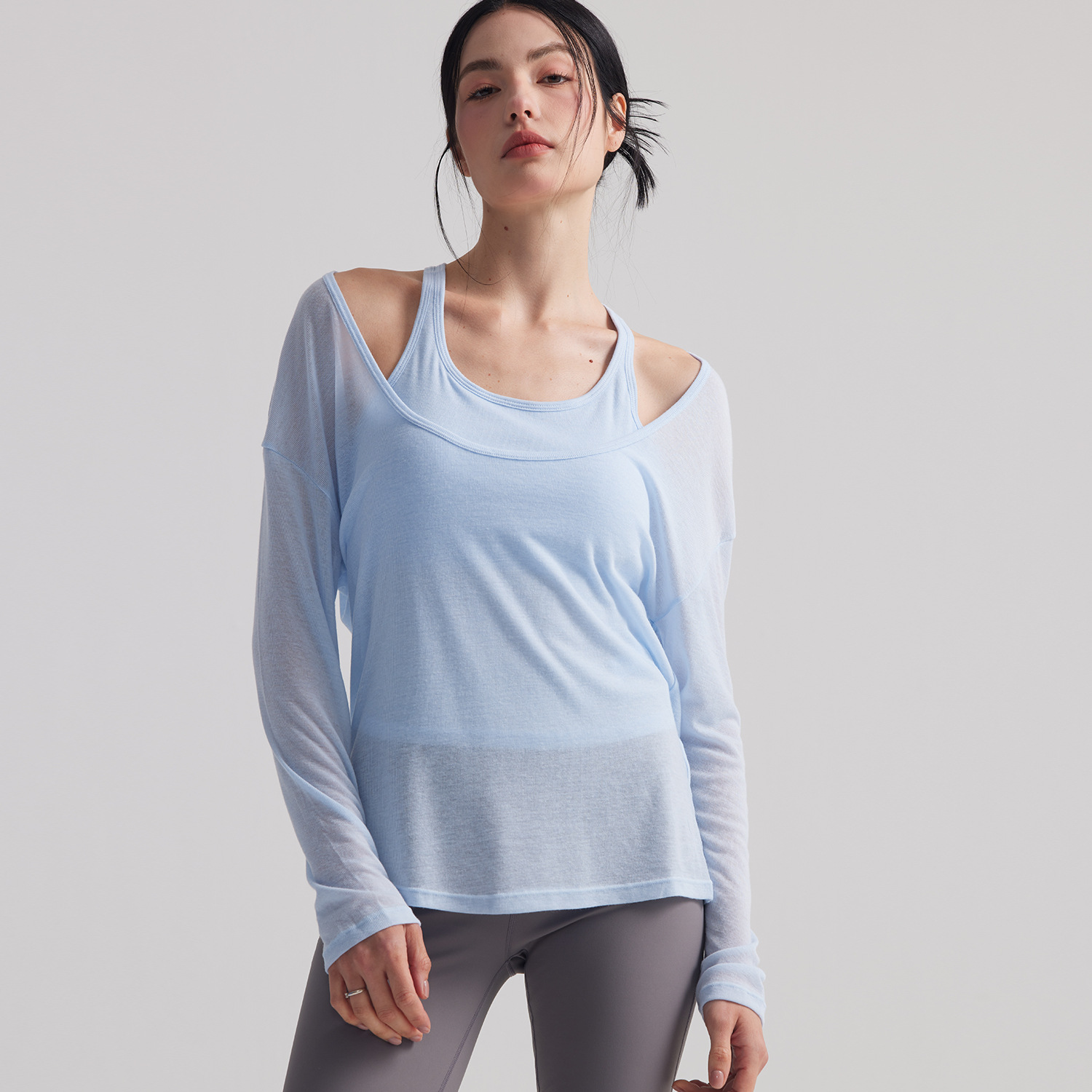 Women Loose Semi Sheer Long Sl - Pilates Yoga Fit review and price